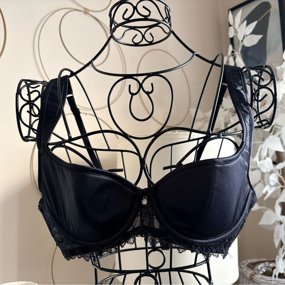 NWT Adore Me Black Satin Bra Size 34 A